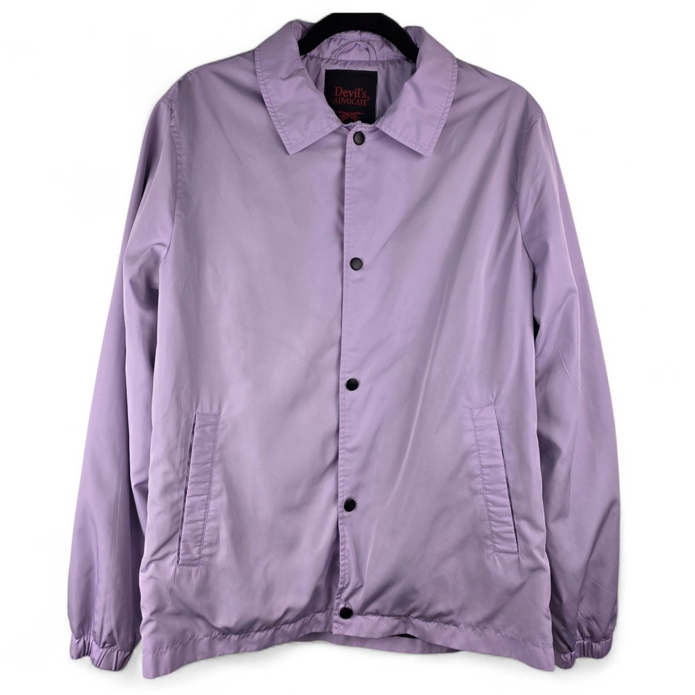 Devil's Advocate Women's Jacket Lavender Coach  M Pastel Snap‎ Front Lightweight